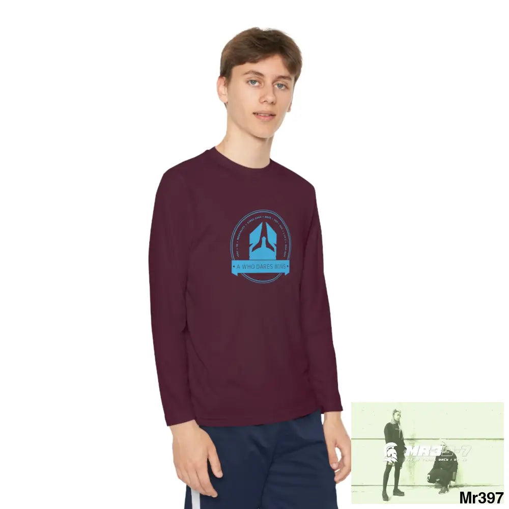 A1 Who Dares Wins Youth Long Sleeve Competitor Tee Kids clothes