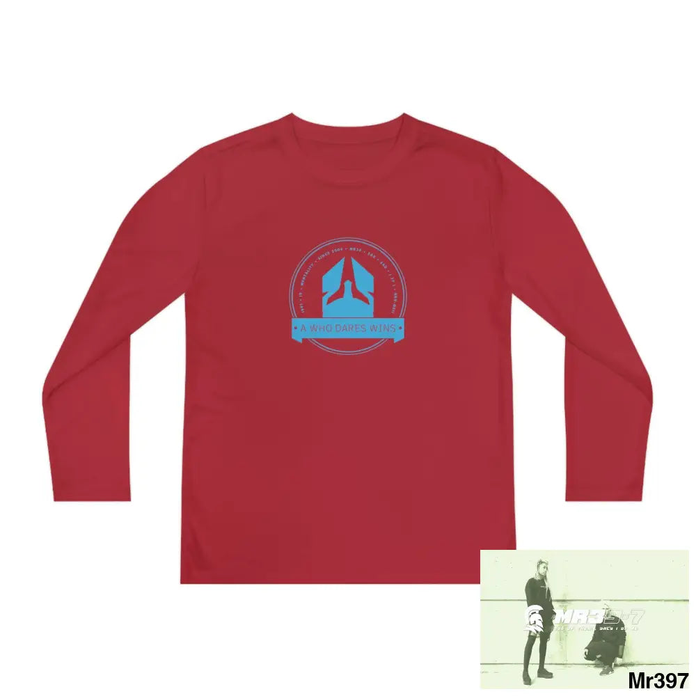 A1 Who Dares Wins Youth Long Sleeve Competitor Tee True Red / M Kids clothes