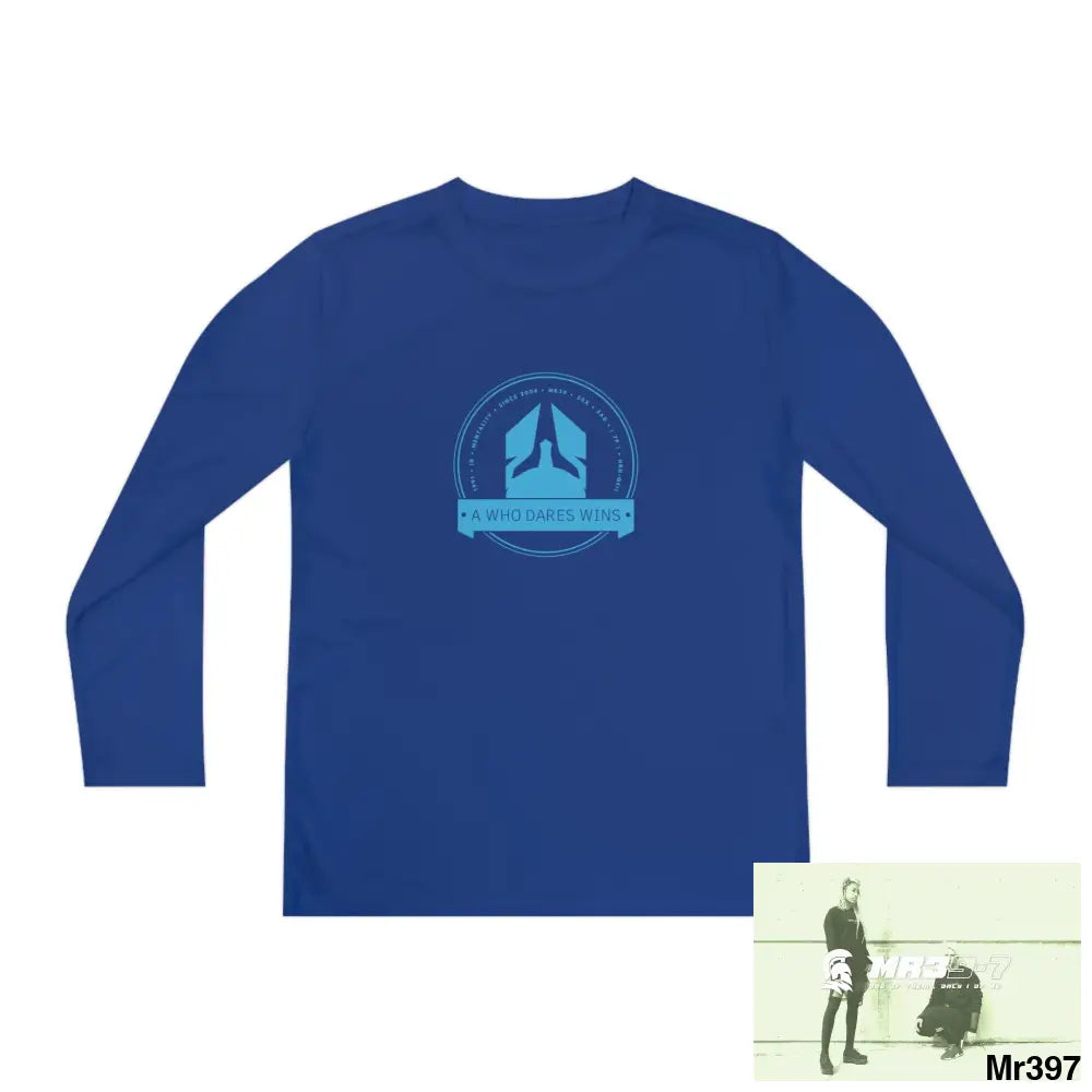 A1 Who Dares Wins Youth Long Sleeve Competitor Tee True Royal / M Kids clothes