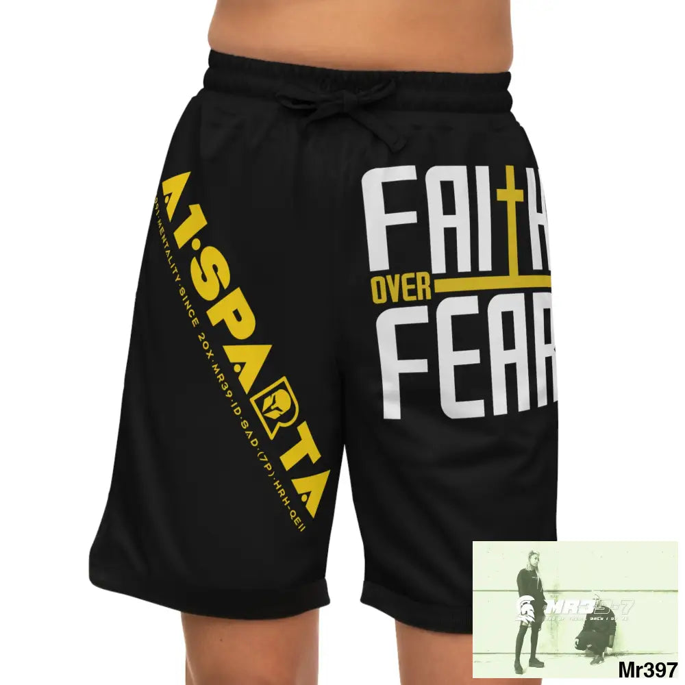 A1Sparta Faith over fear Basketball Rib Shorts (AOP) All Over Prints