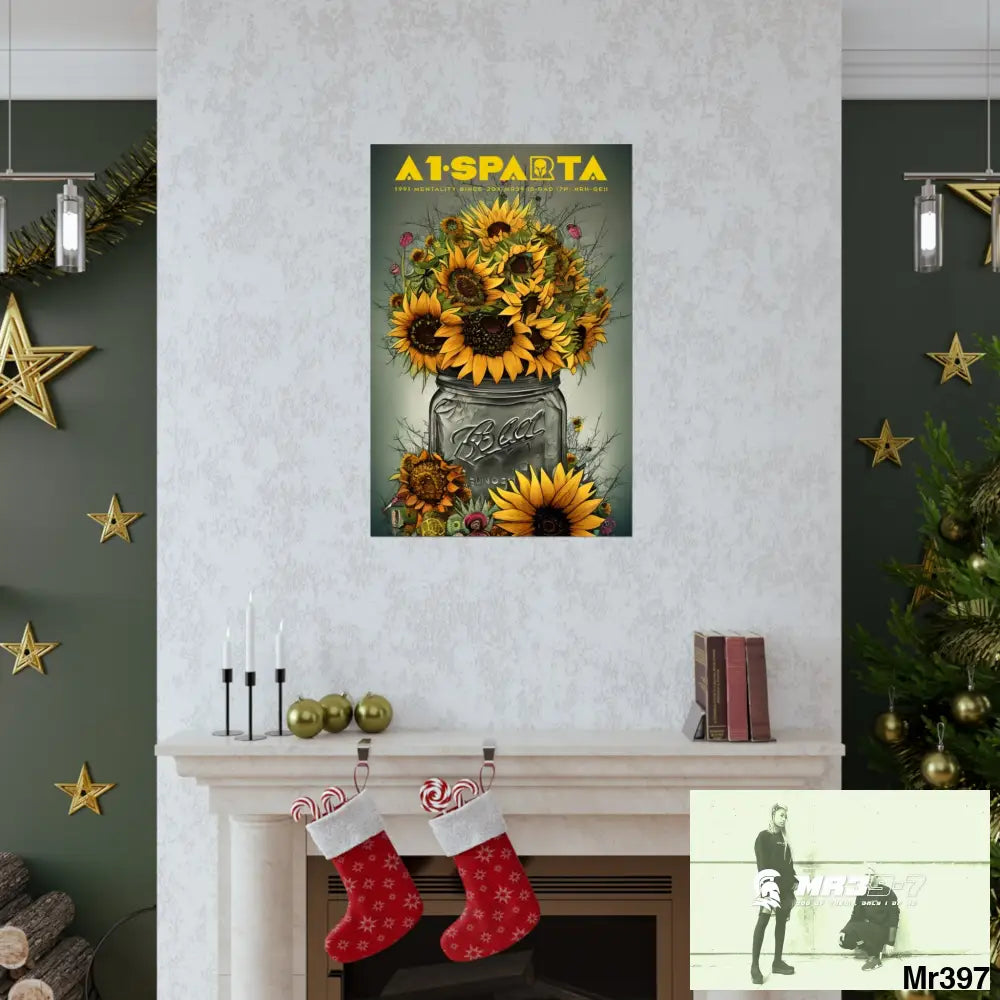 A1Sparta relax Fantasy Summer Landscape in a Mason Jar Matte Vertical Posters Poster