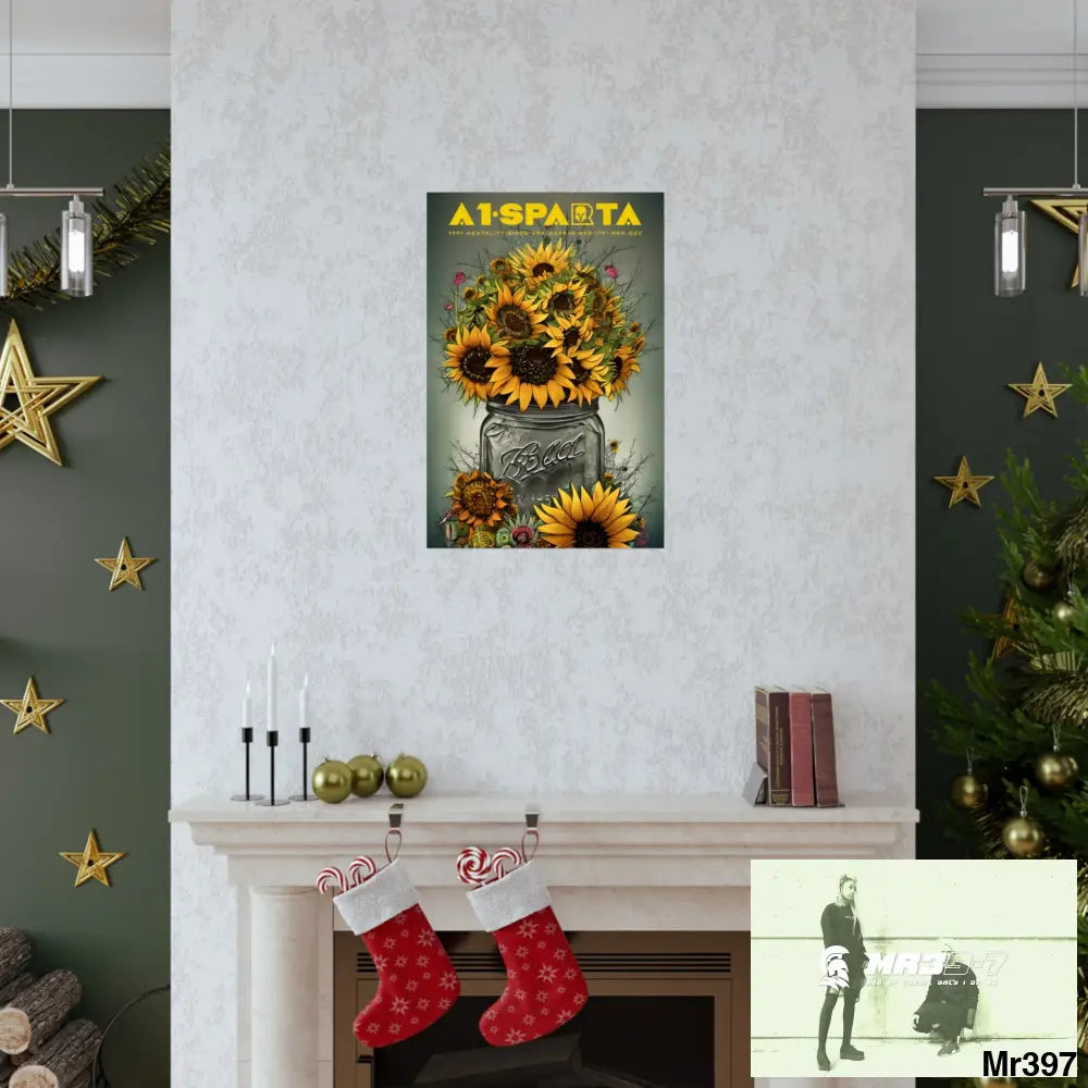 A1Sparta relax Fantasy Summer Landscape in a Mason Jar Matte Vertical Posters Poster