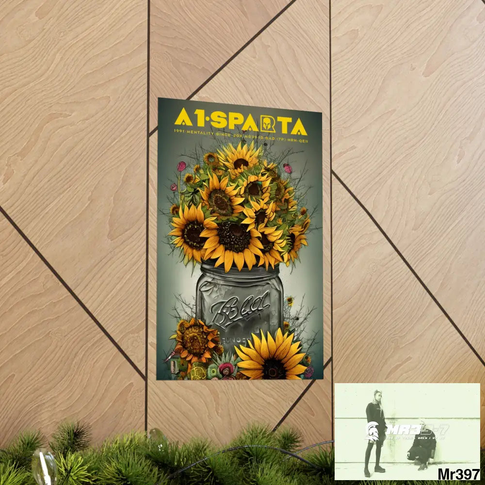 A1Sparta relax Fantasy Summer Landscape in a Mason Jar Matte Vertical Posters Poster