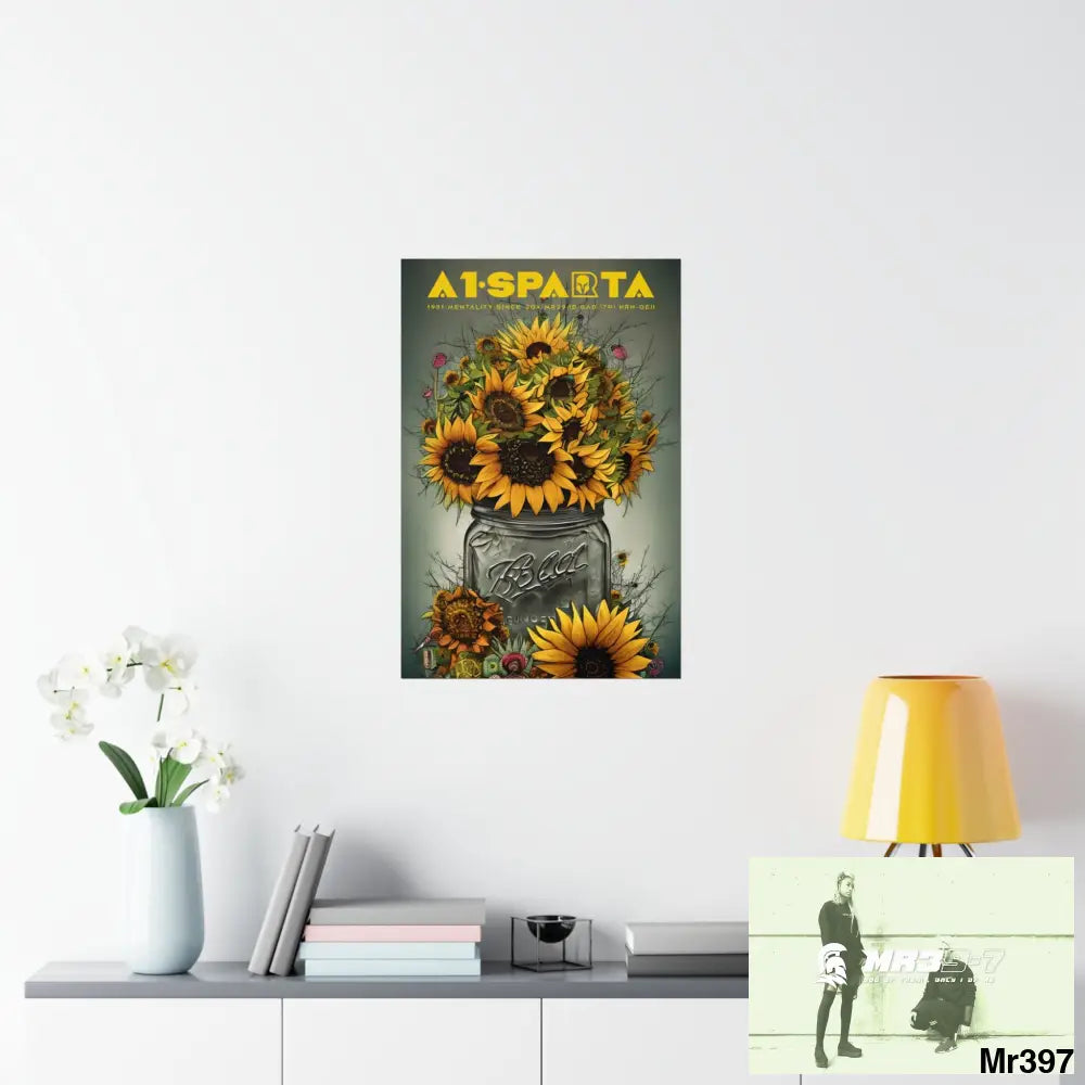 A1Sparta relax Fantasy Summer Landscape in a Mason Jar Matte Vertical Posters Poster