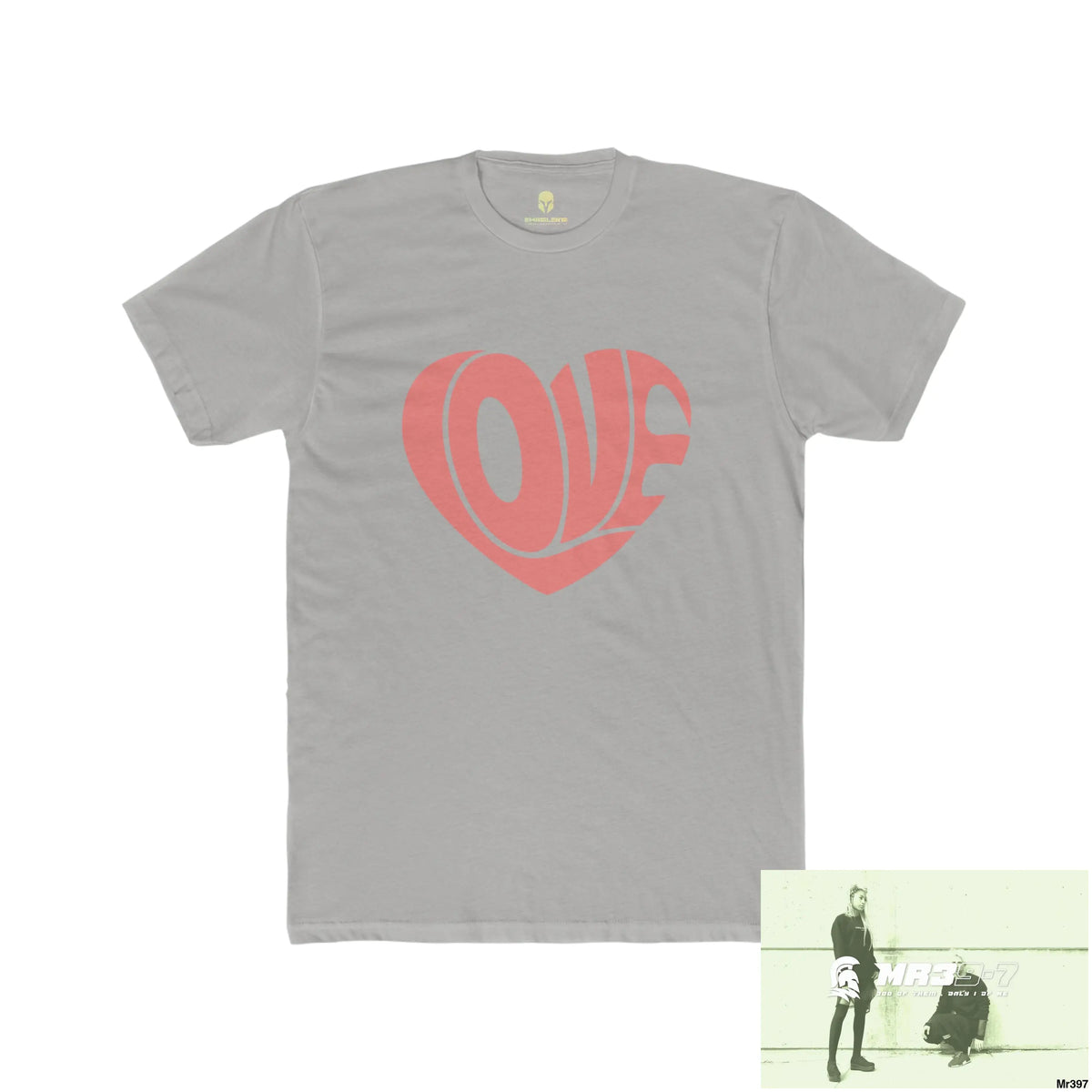 A1Vigilante Sparta Tactical Love Men’s Cotton Crew Tee Solid Light Grey / S T-Shirt