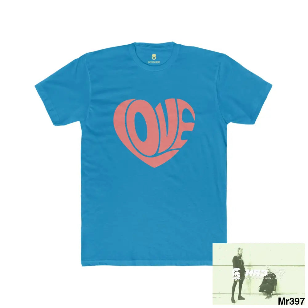 A1Vigilante Sparta Tactical Love Men’s Cotton Crew Tee Solid Turquoise / S T-Shirt