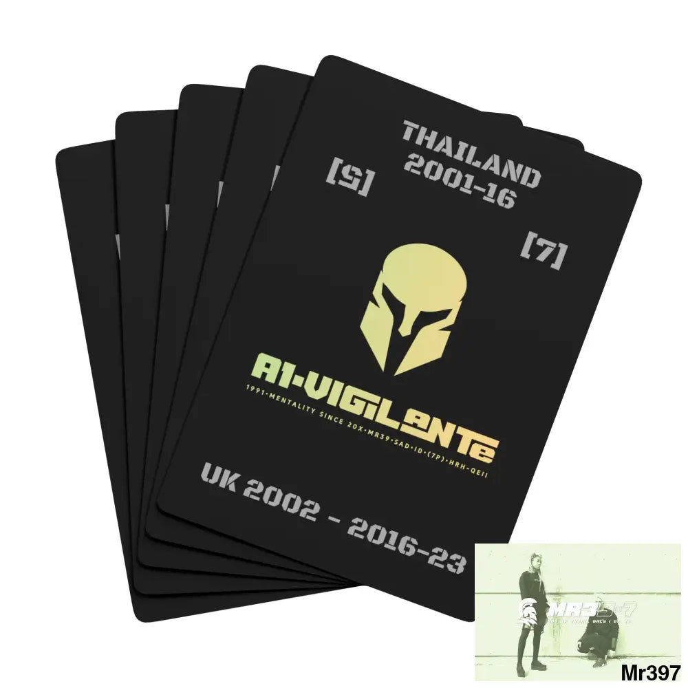 A1Vigilante Sparta Thailand /UK Ltd Edition Custom Poker Cards 2.5’’ x 3.5’’ / White / Semi Glossy Paper products