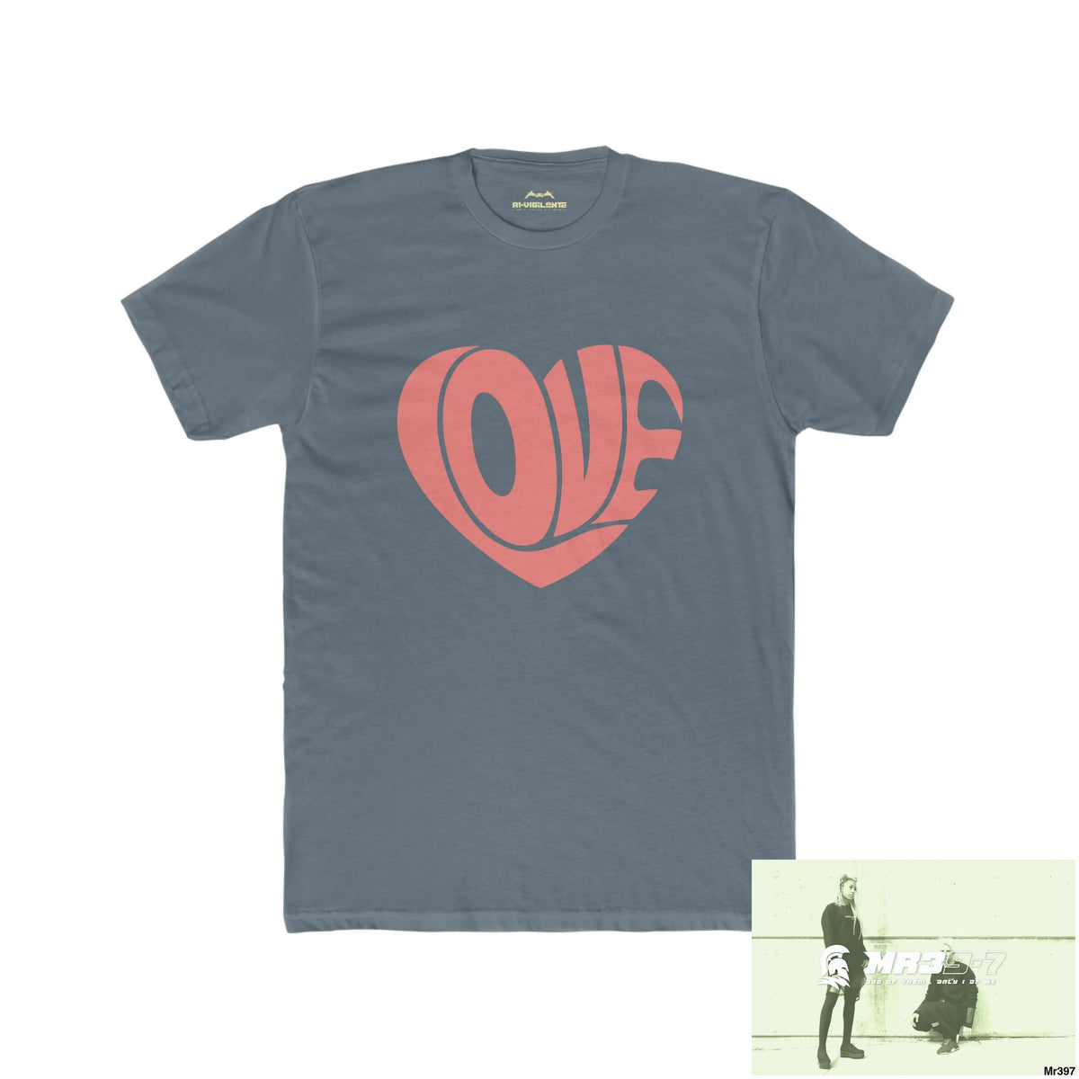 A1Vigilante Tactical Love Men’s Cotton Crew Tee Solid Indigo / S T-Shirt