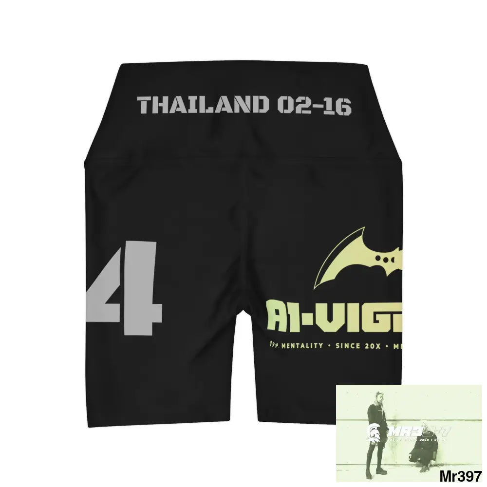 A1Vigilante Thailand 02-2016 High Waisted Yoga Shorts (AOP) All Over Prints