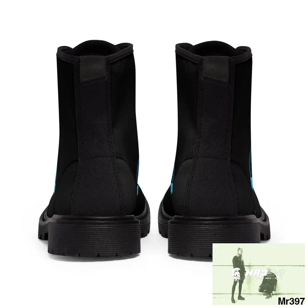 A1Who Dares Wins Black Canvas Boots Shoes
