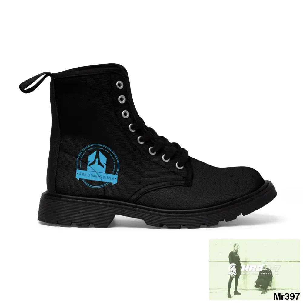 A1Who Dares Wins Black Canvas Boots US 7 / Black sole Shoes