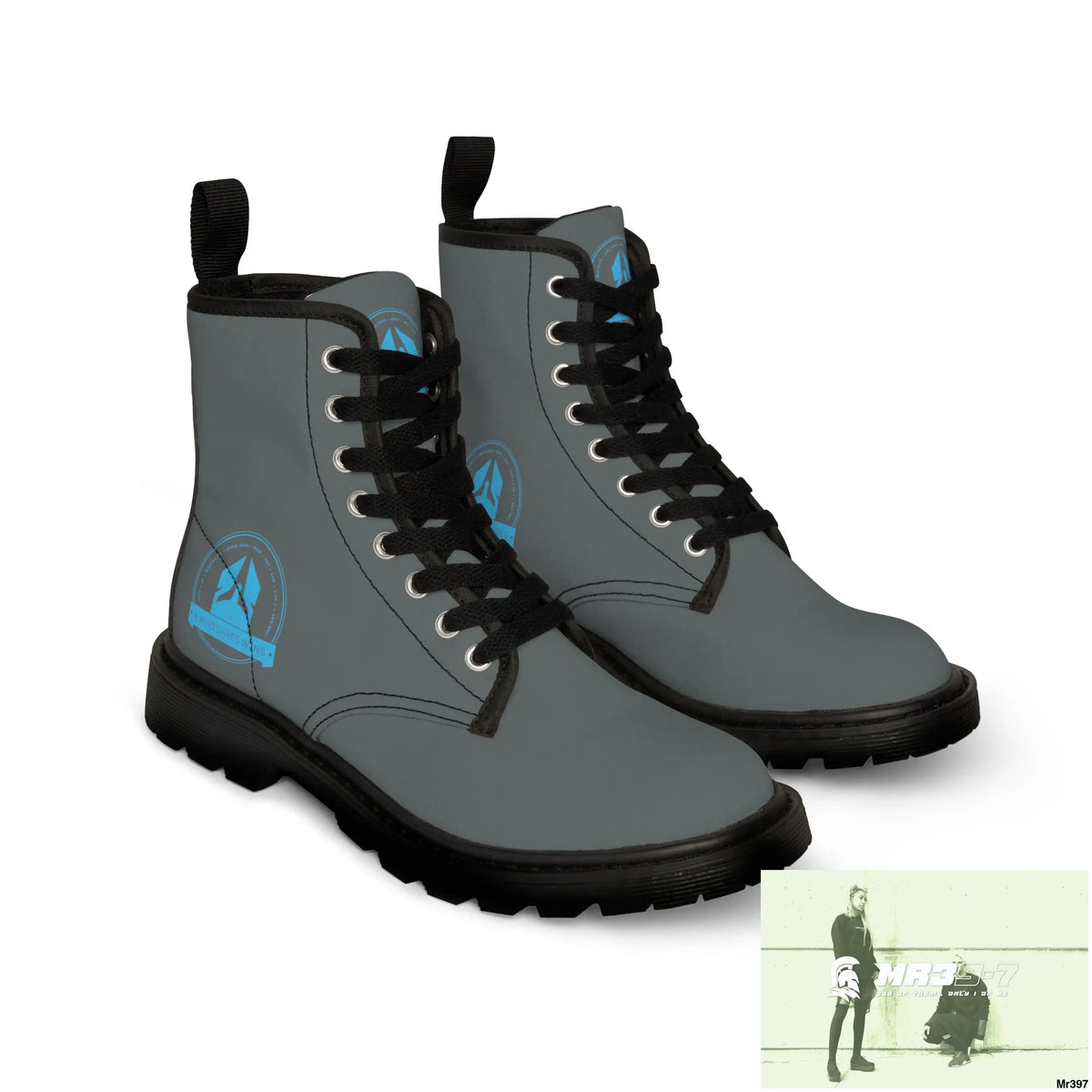 A1Who Dares Wins Dark Grey Canvas Boots Shoes