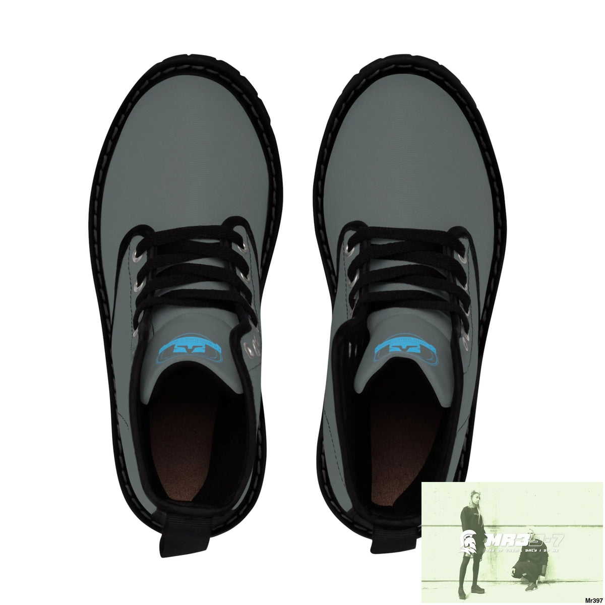 A1Who Dares Wins Dark Grey Canvas Boots Shoes