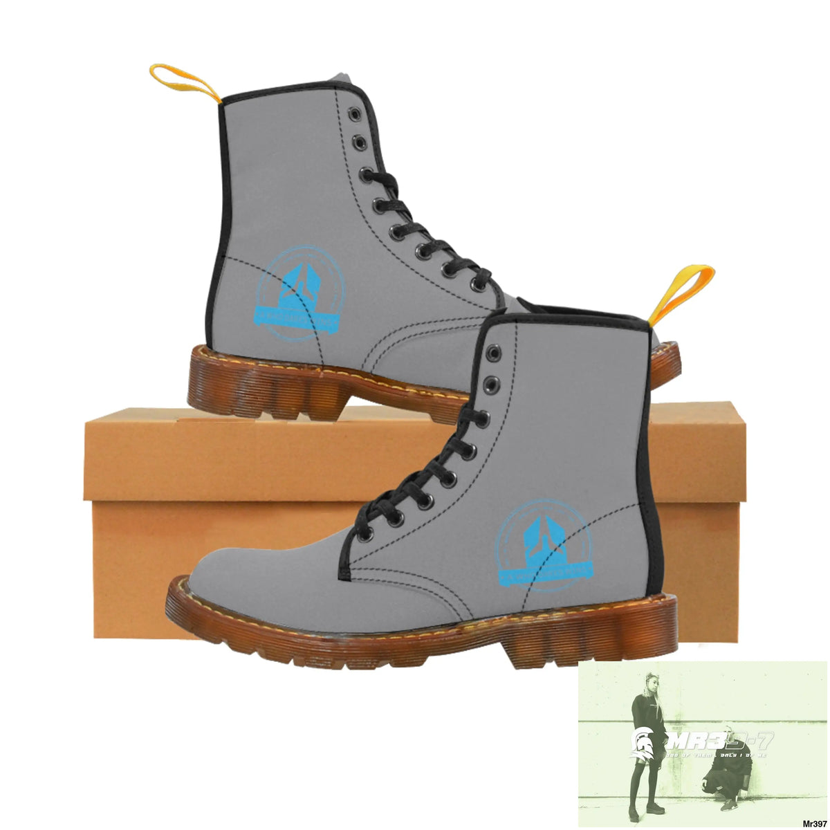 A1Who Dares Wins Grey Canvas Boots Shoes