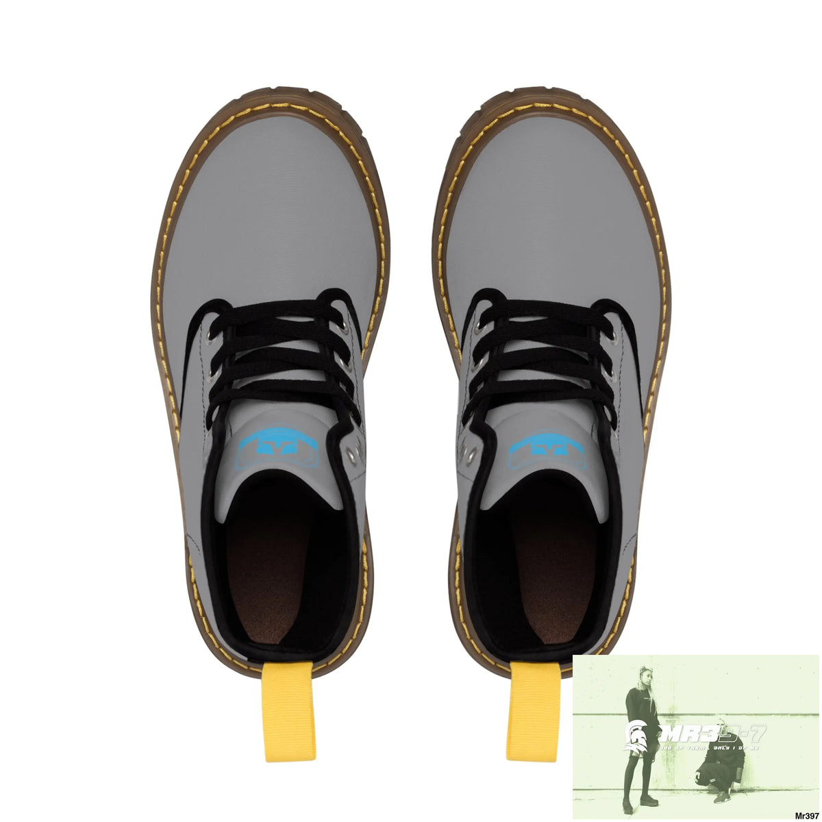 A1Who Dares Wins Grey Canvas Boots Shoes