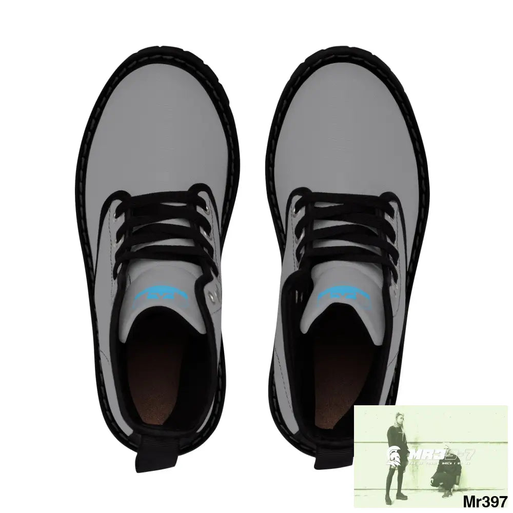 A1Who Dares Wins Grey Canvas Boots Shoes