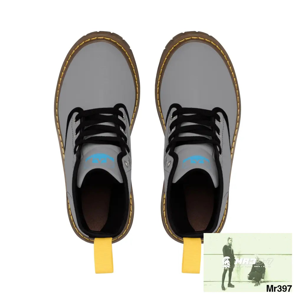 A1Who Dares Wins Grey Canvas Boots Shoes