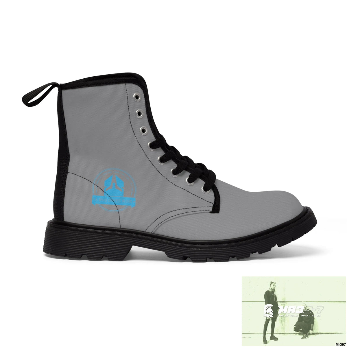 A1Who Dares Wins Grey Canvas Boots US 7 / Black sole Shoes