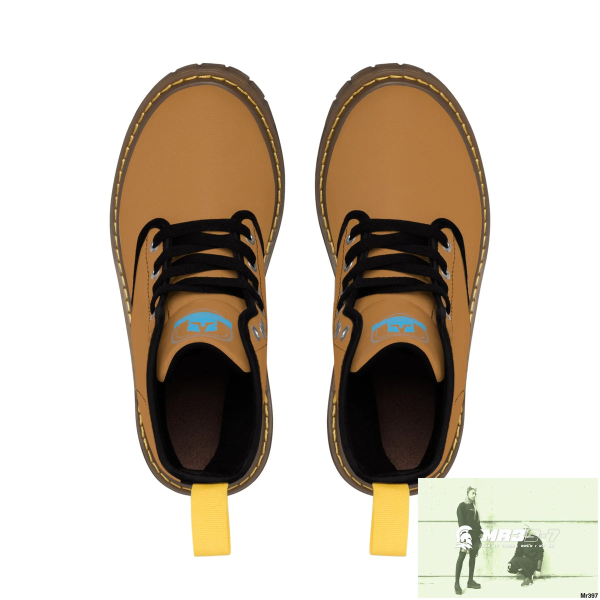 A1Who Dares Wins light Brown Canvas Boots Shoes
