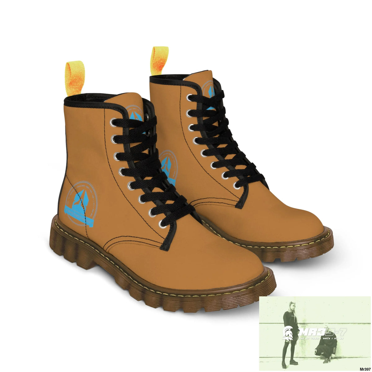A1Who Dares Wins light Brown Canvas Boots Shoes