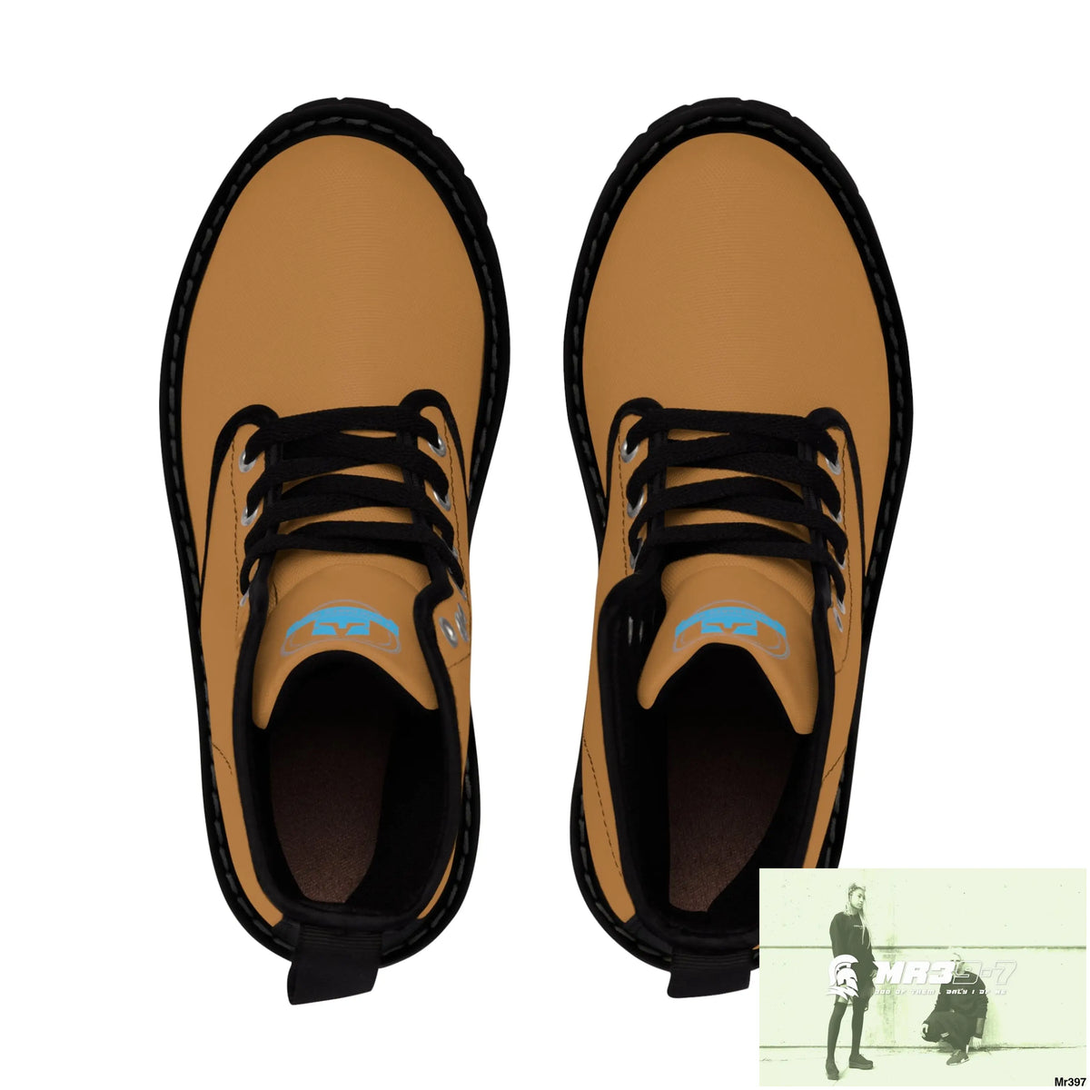 A1Who Dares Wins light Brown Canvas Boots Shoes