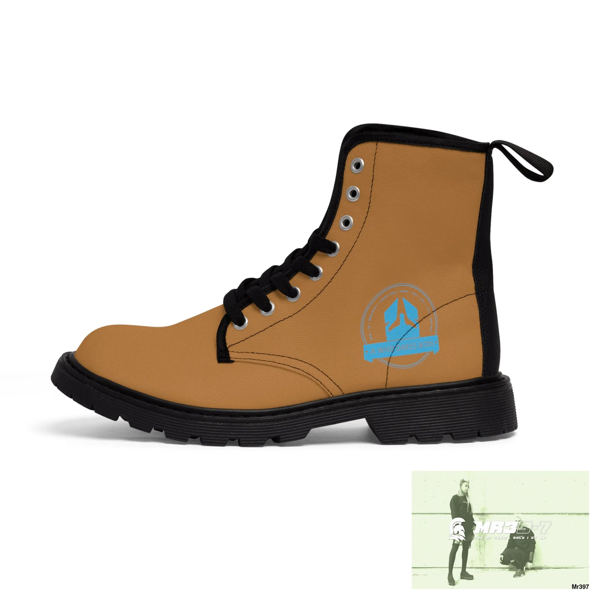 A1Who Dares Wins light Brown Canvas Boots Shoes
