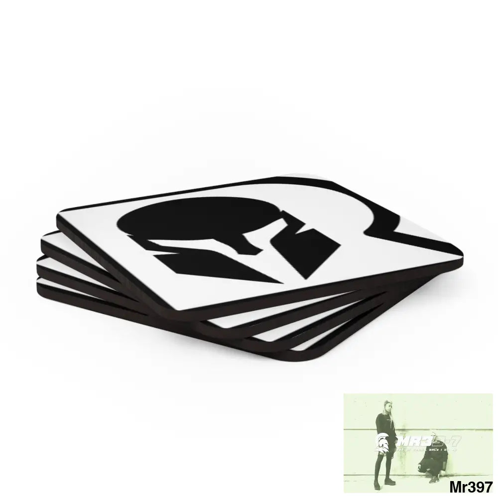 AI Sparta theme Corkwood Coaster Set Cork / 3.75’’ × 3.75’’ / Square Home Decor