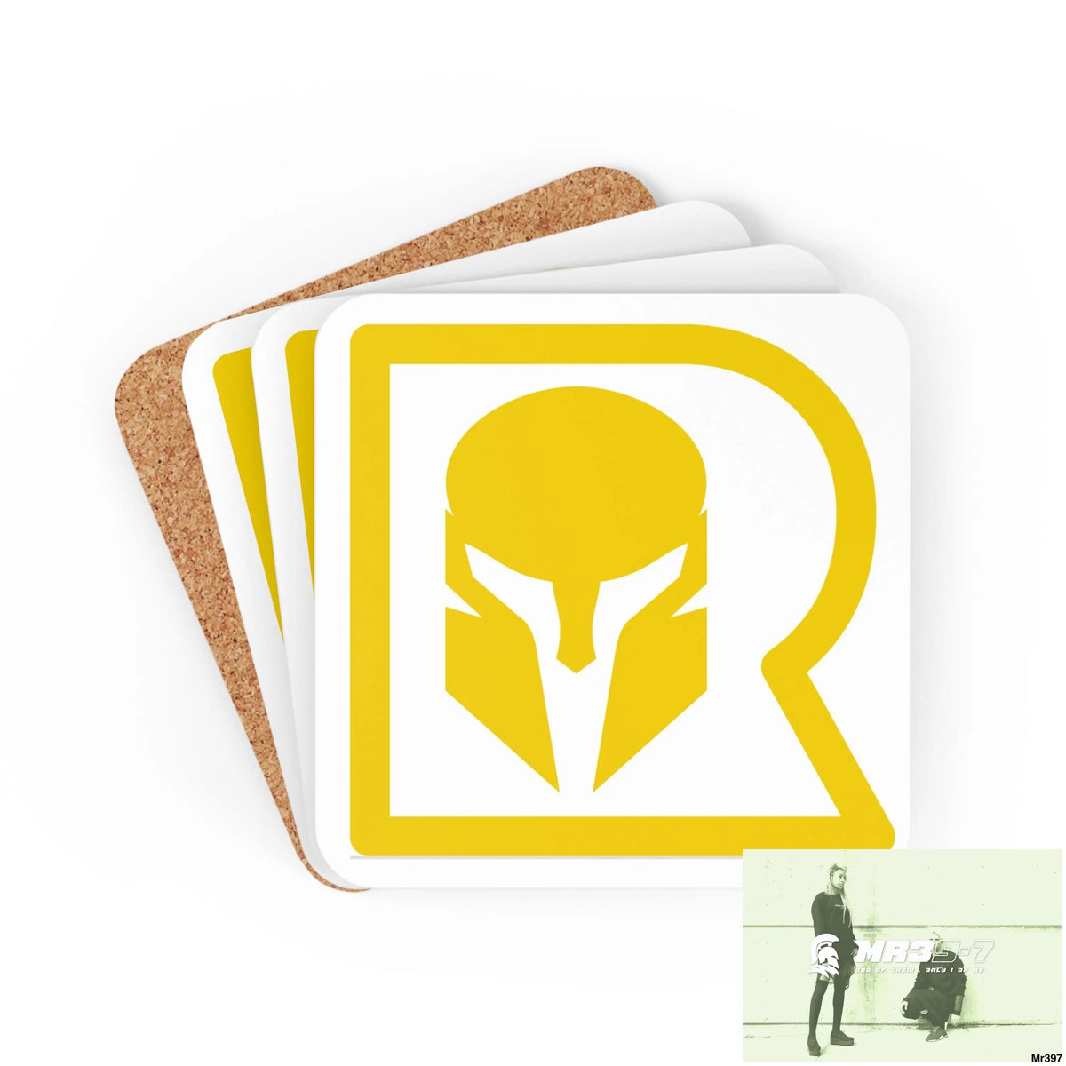 AI Sparta theme Corkwood Coaster Set Cork / 3.75’’ × 3.75’’ / Square Home Decor