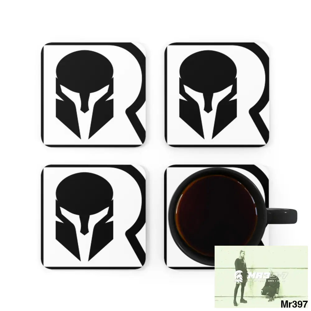 AI Sparta theme Corkwood Coaster Set Cork / 3.75’’ × 3.75’’ / Square Home Decor