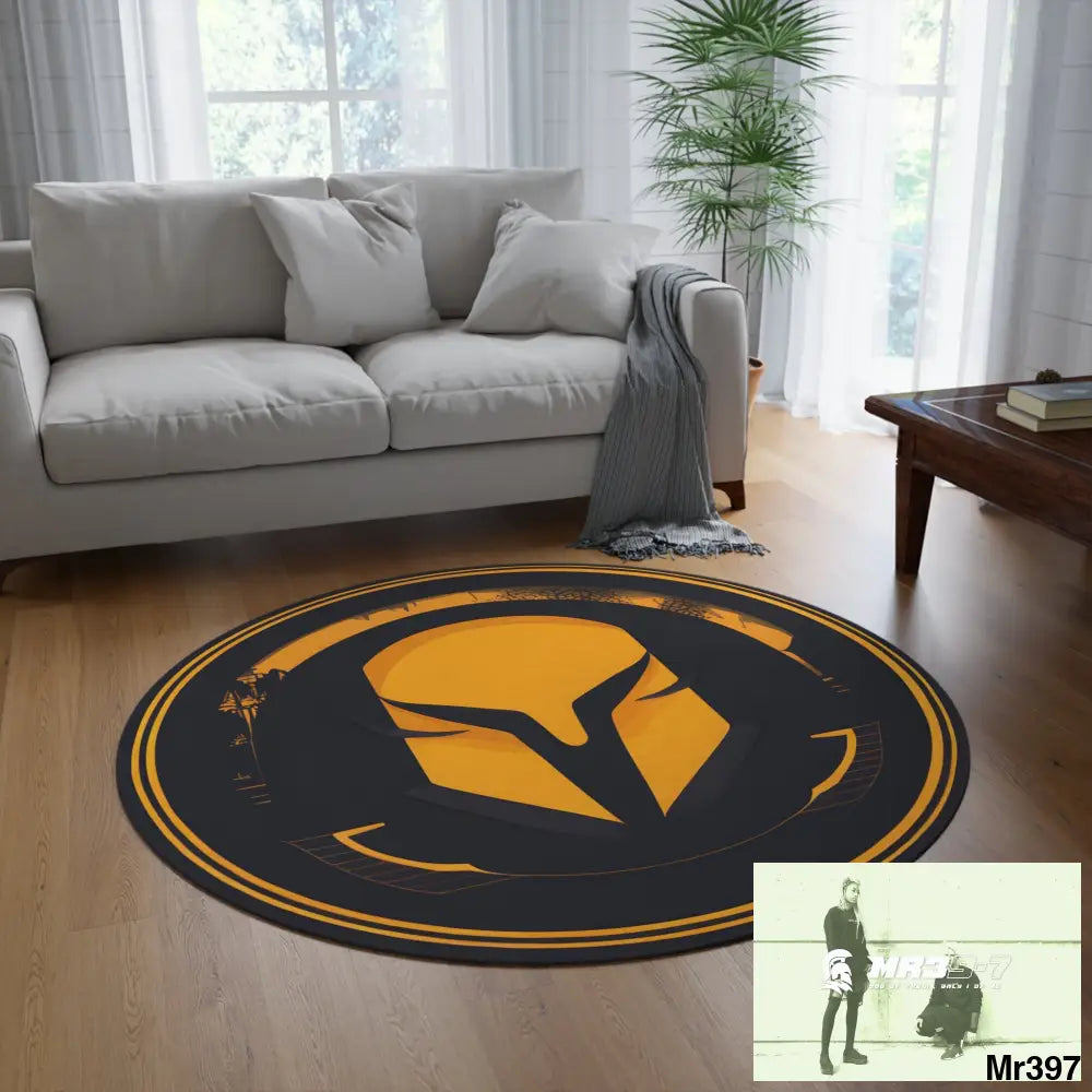 AI Sparta theme Round Rug 60’’ × 60’’ Home Decor