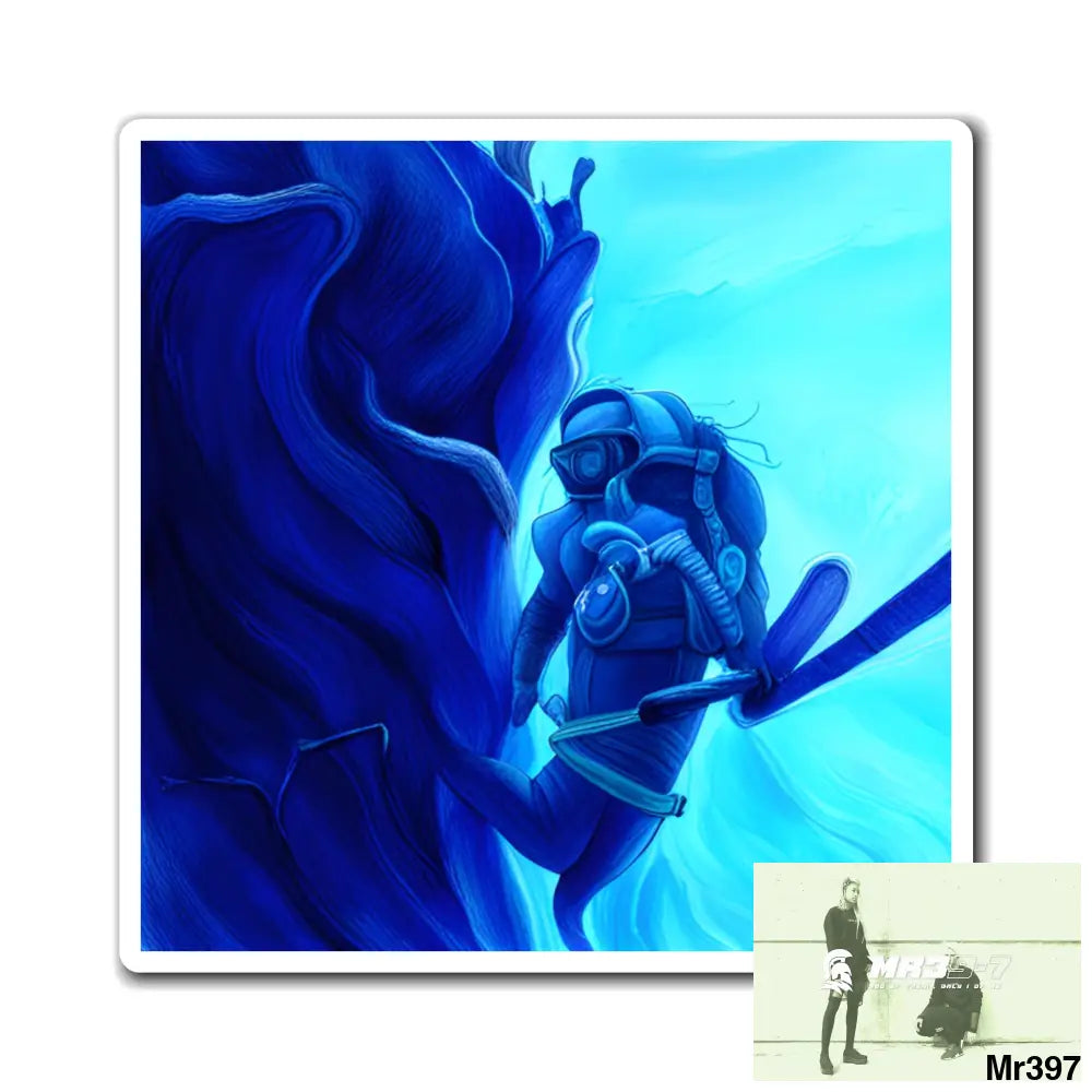 AI Theme -Scuba dive Vigilante Dahab Magnet 3’’ × 3’’ Paper products