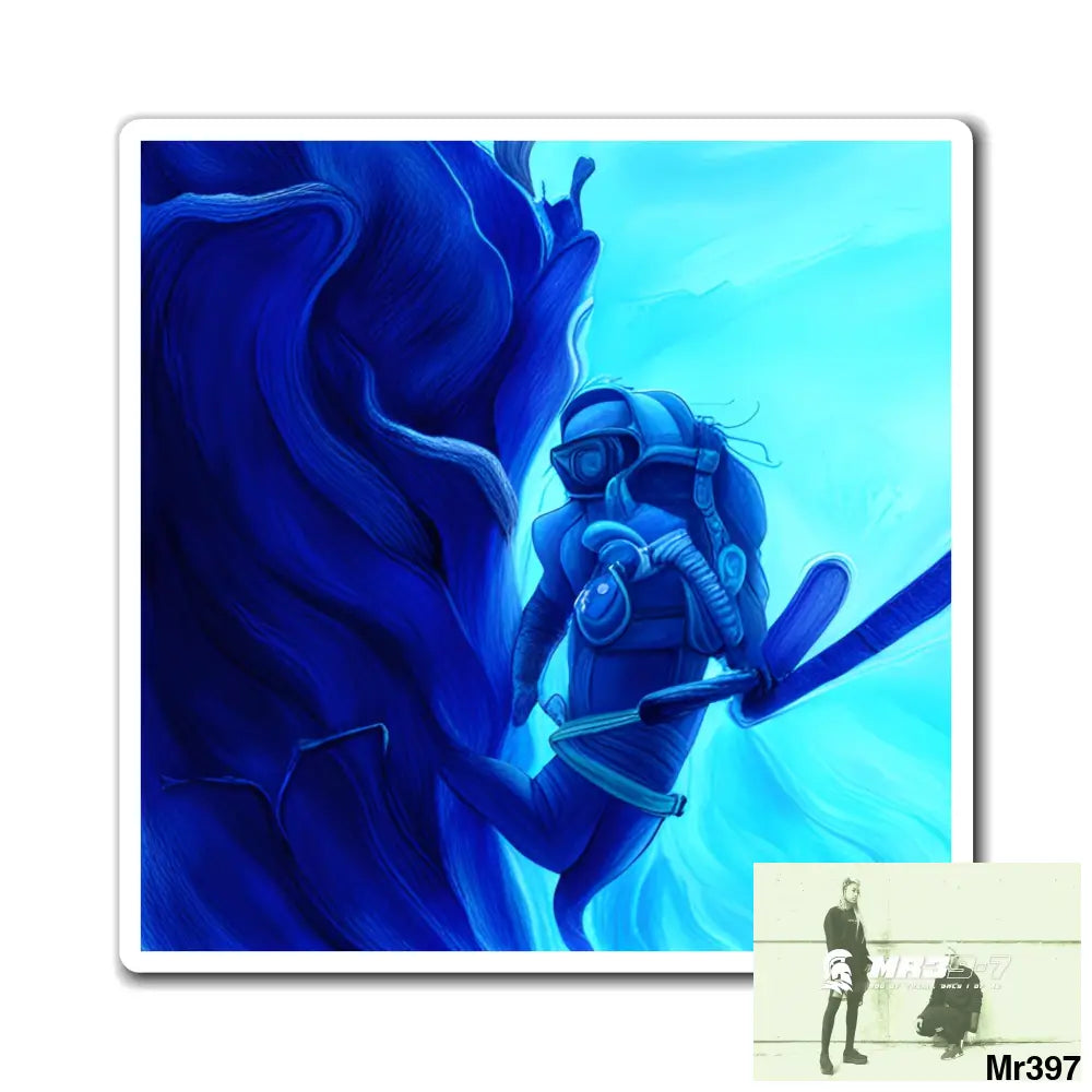 AI Theme -Scuba dive Vigilante Dahab Magnet 4’’ × 4’’ Paper products