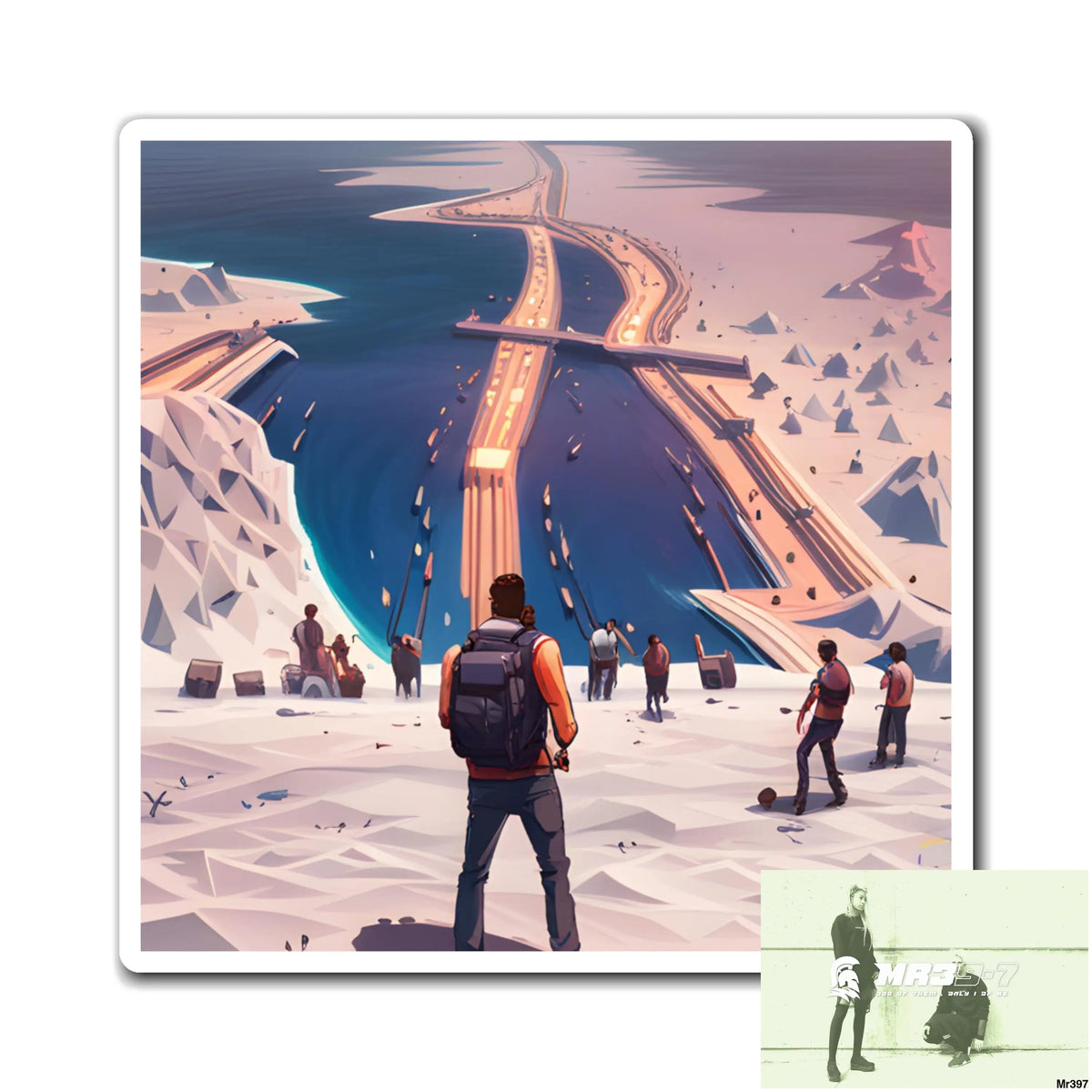 AI Theme -Vigilante leaving Zanzibar to Kenya Magnet 3’’ × 3’’ Paper products
