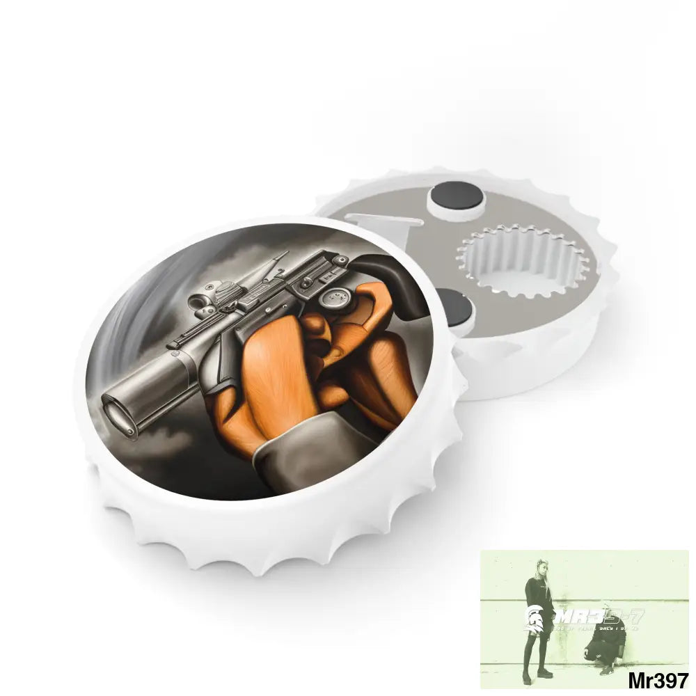AI themed Threat Magnetic Bottle Opener One size / White Accessories
