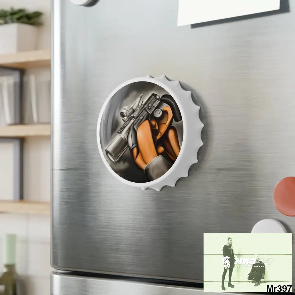 AI themed Threat Magnetic Bottle Opener One size / White Accessories