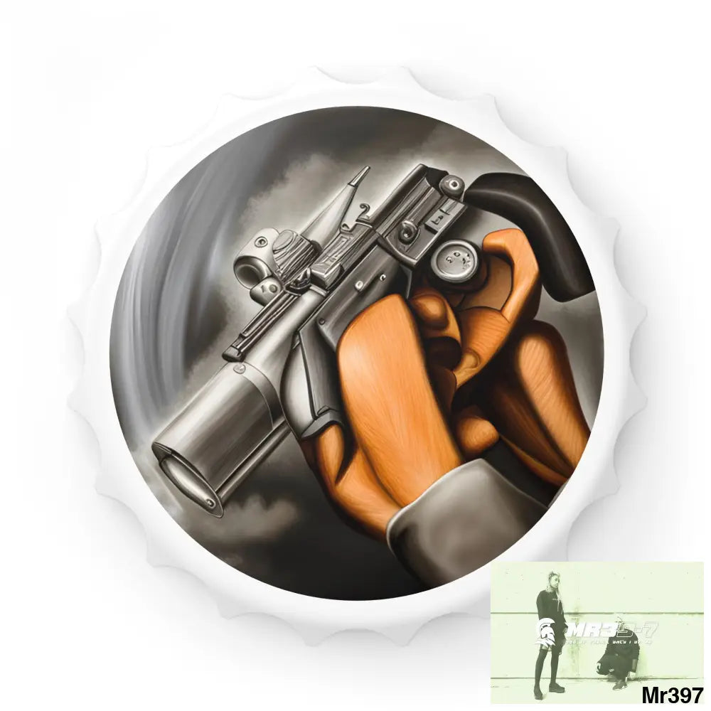 AI themed Threat Magnetic Bottle Opener One size / White Accessories