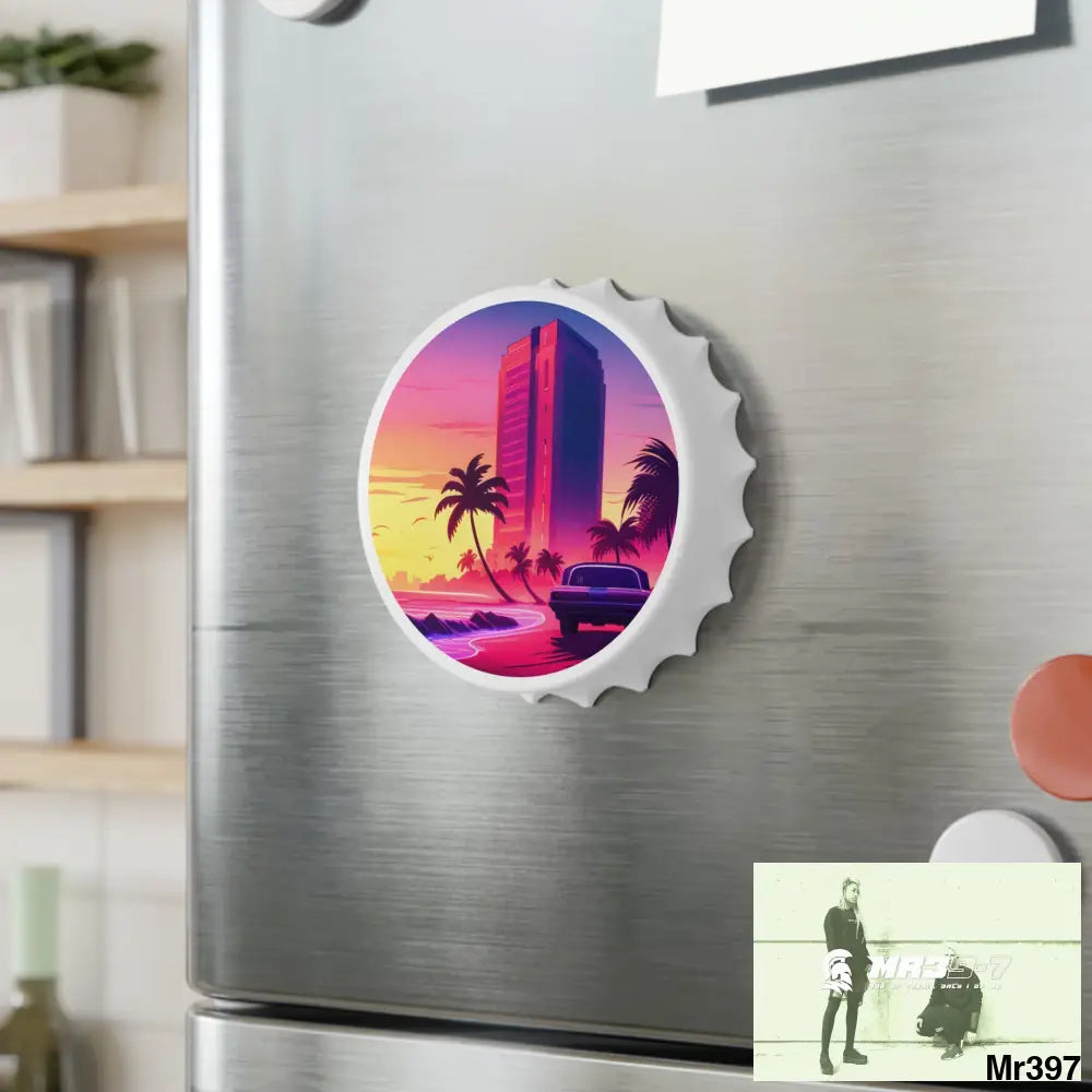 AI Vice Theme Magnetic Bottle Opener One size / White Accessories