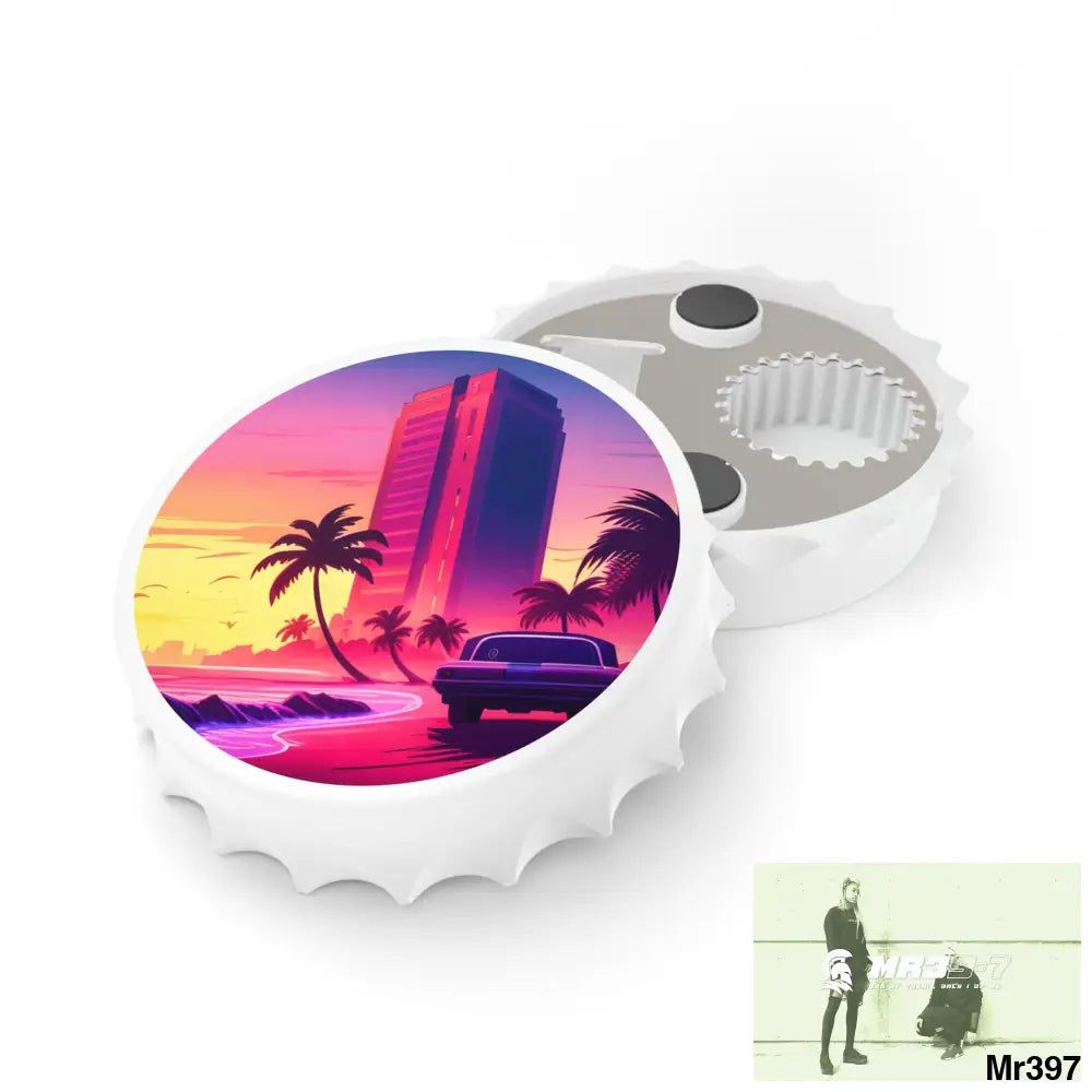 AI Vice Theme Magnetic Bottle Opener One size / White Accessories