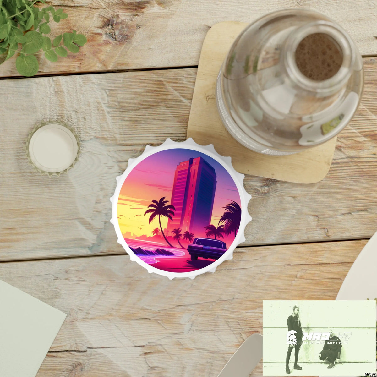 AI Vice Theme Magnetic Bottle Opener One size / White Accessories