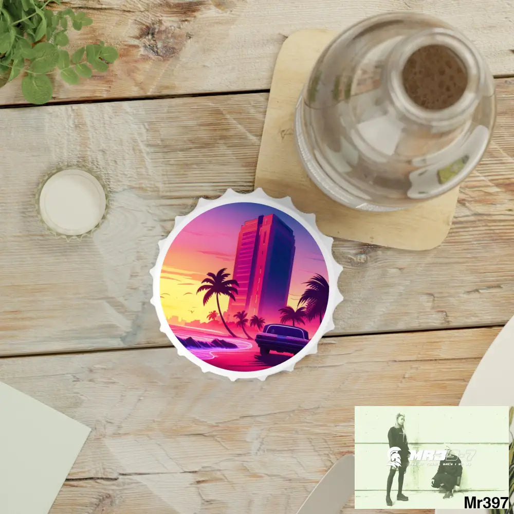 AI Vice Theme Magnetic Bottle Opener One size / White Accessories