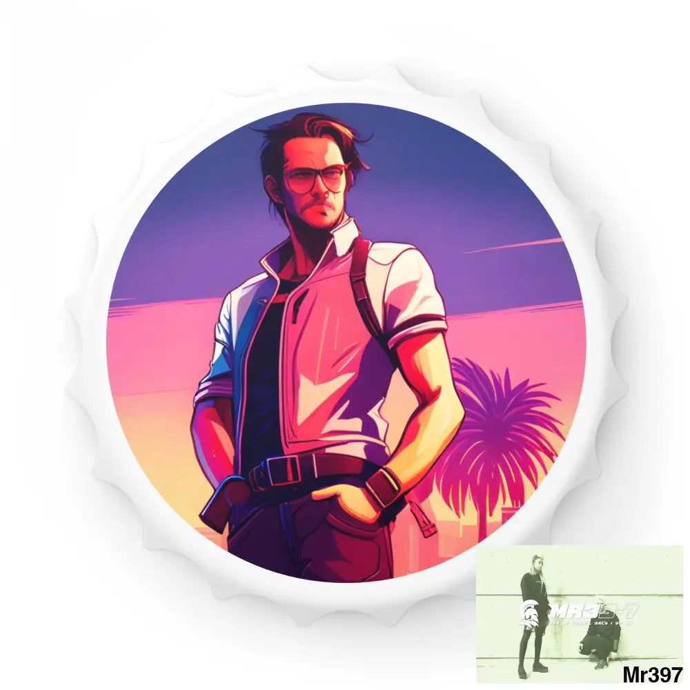 AI Vice.theme Mr39-7 Magnetic Bottle Opener One size / White Accessories