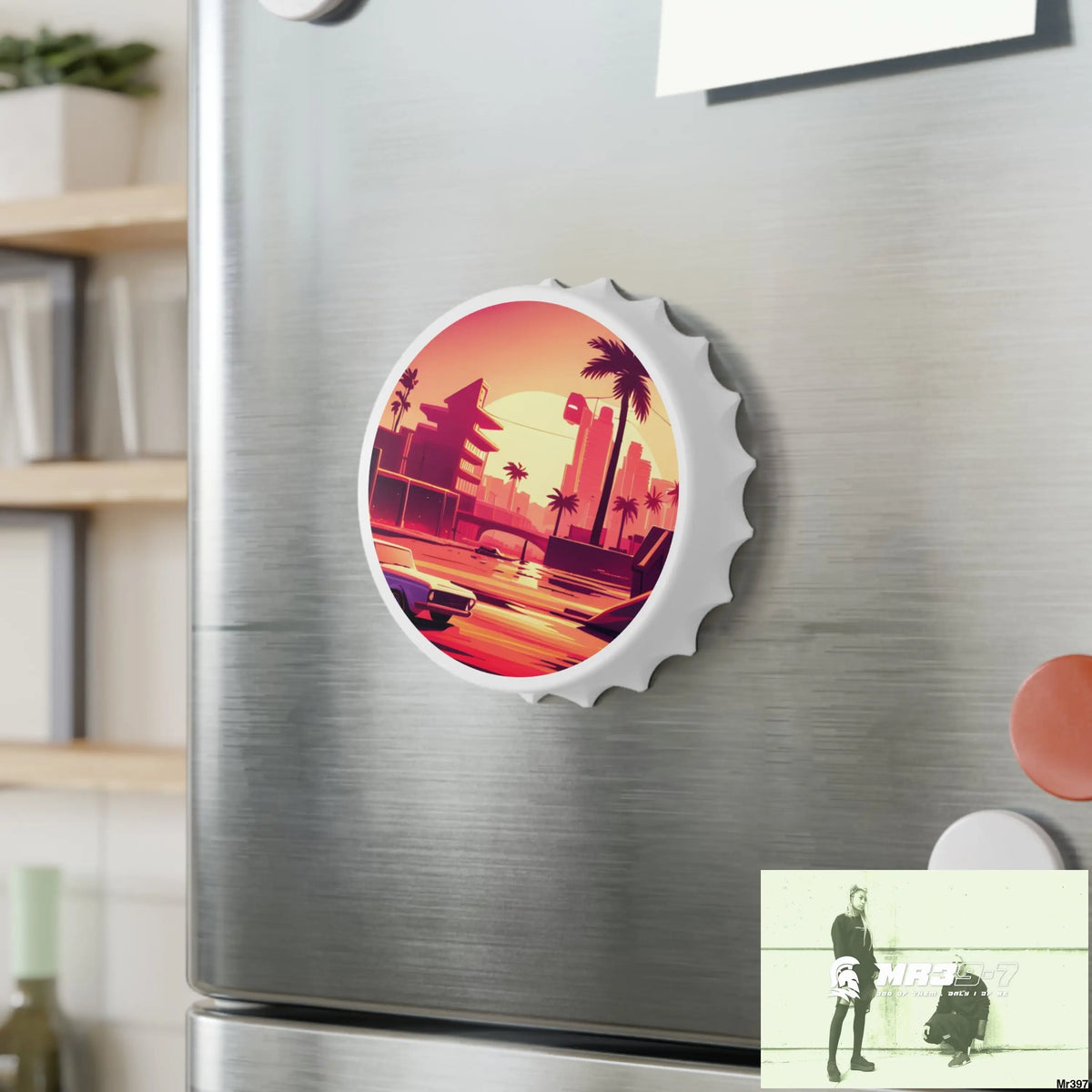 AI Vice themed Vigilante Magnetic Bottle Opener One size / White Accessories