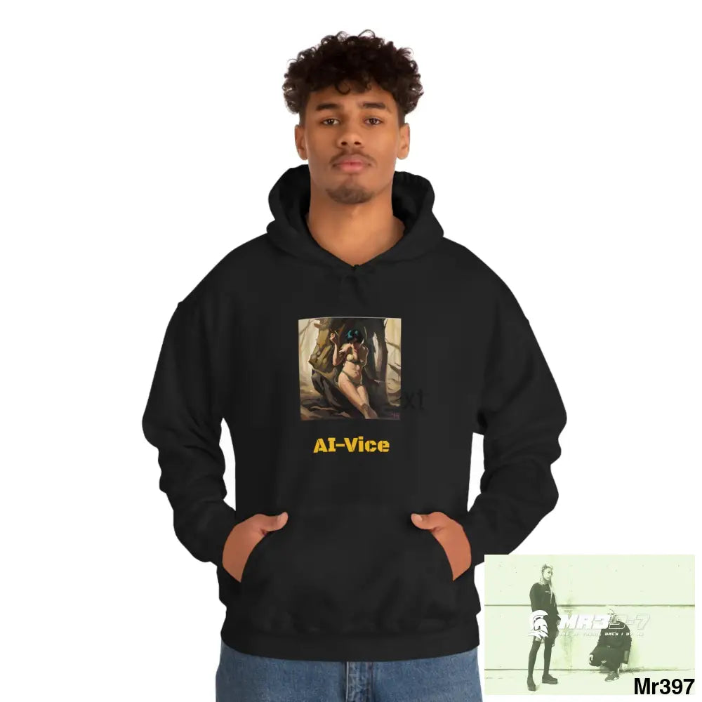 AI Vice Vigilante themed Heavy Blend™ Hooded Sweatshirt Black / S Hoodie