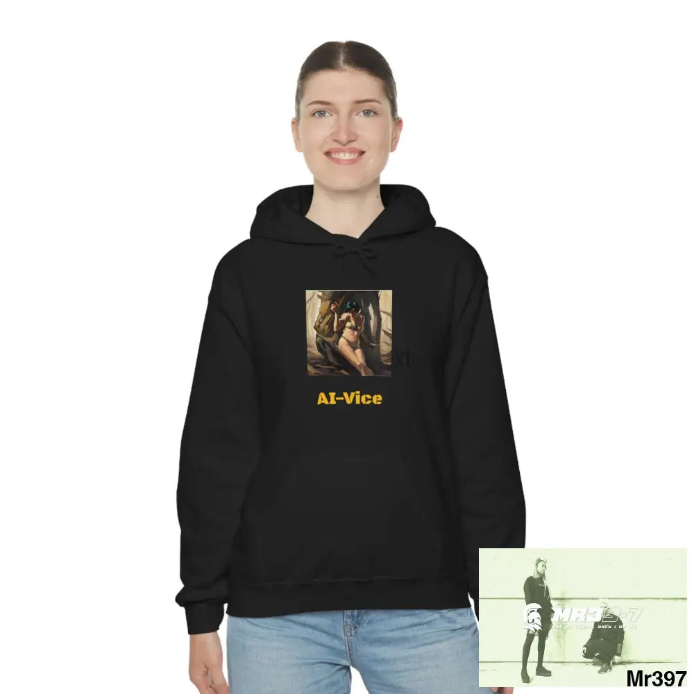 AI Vice Vigilante themed Heavy Blend™ Hooded Sweatshirt Hoodie