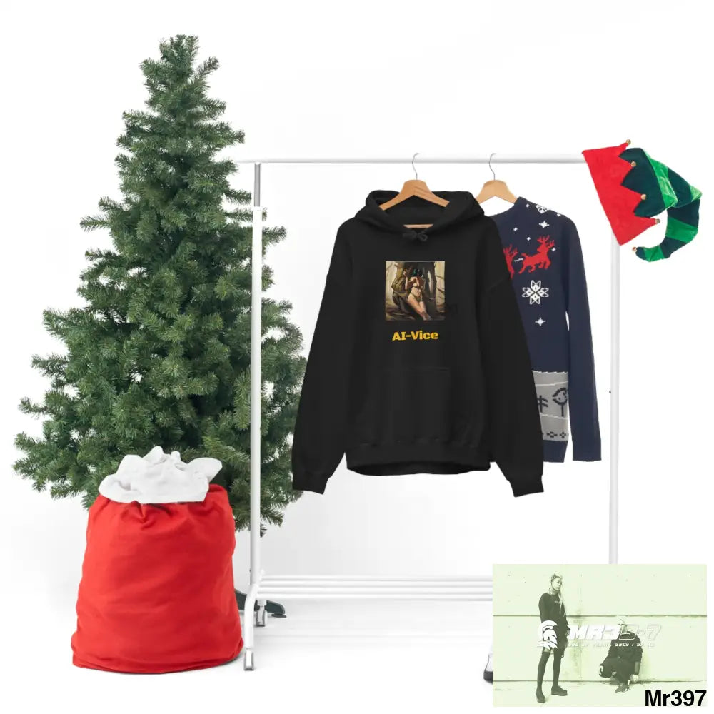 AI Vice Vigilante themed Heavy Blend™ Hooded Sweatshirt Hoodie