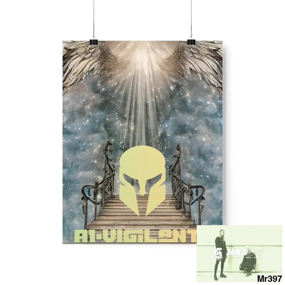 AI Vigilante stairway to heaven. Matte Vertical Posters 11″ x 14″ / Matte Poster