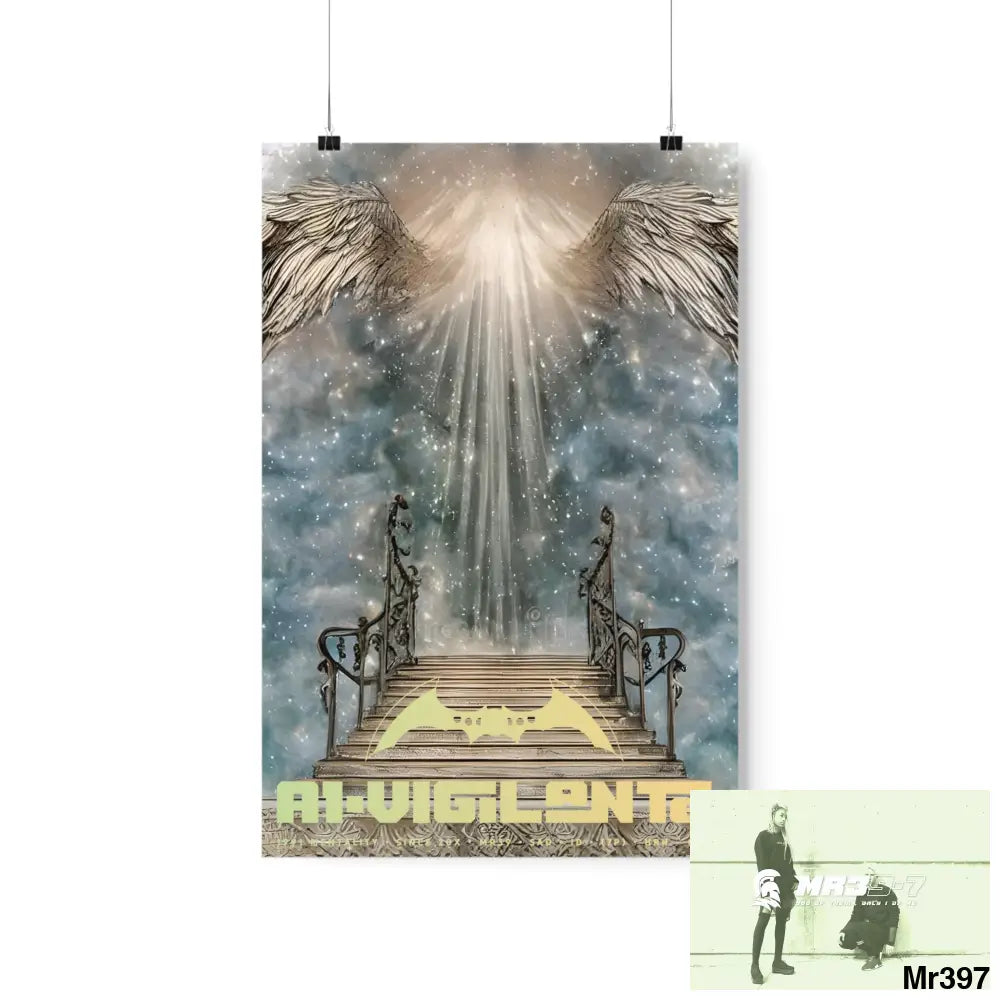 AI Vigilante stairway to heaven. Matte Vertical Posters 12″ x 18″ / Matte Poster