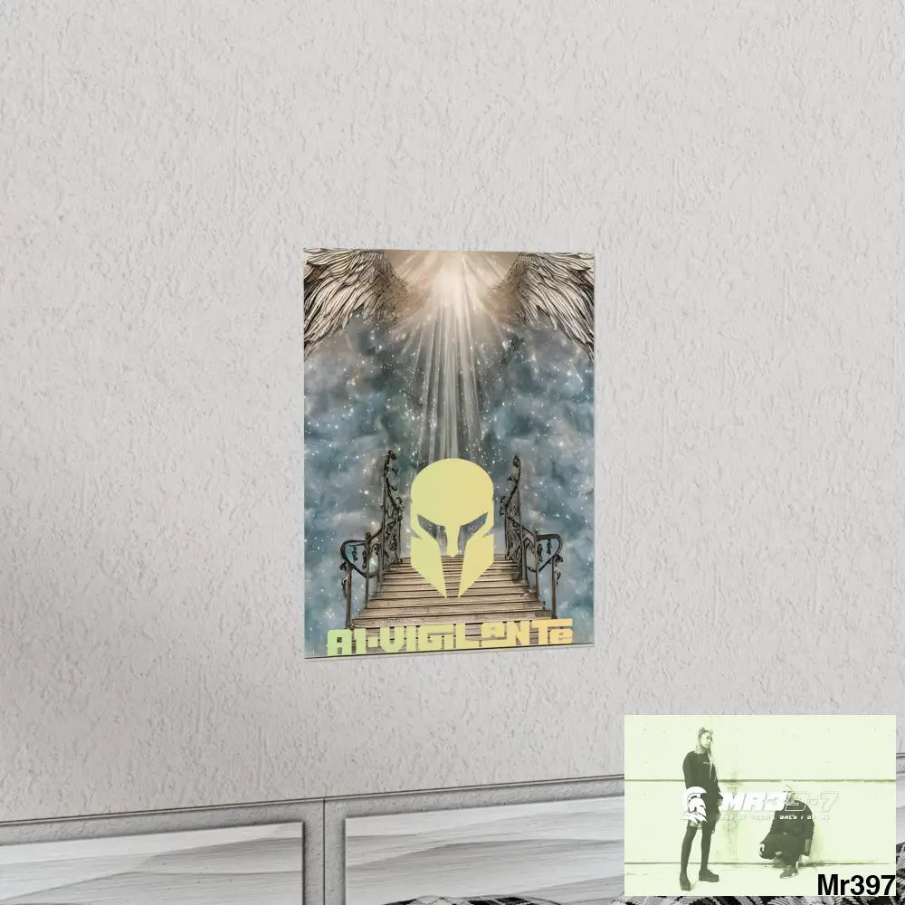 AI Vigilante stairway to heaven. Matte Vertical Posters Poster