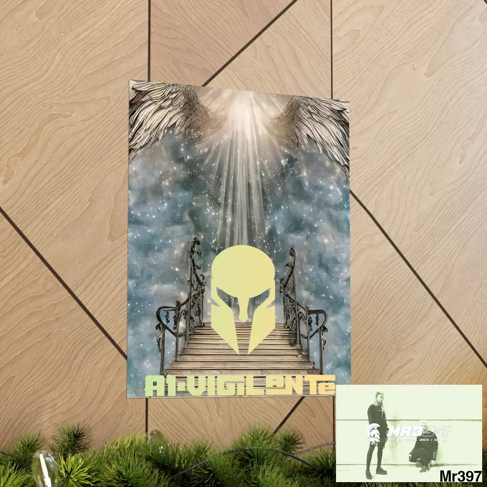 AI Vigilante stairway to heaven. Matte Vertical Posters Poster