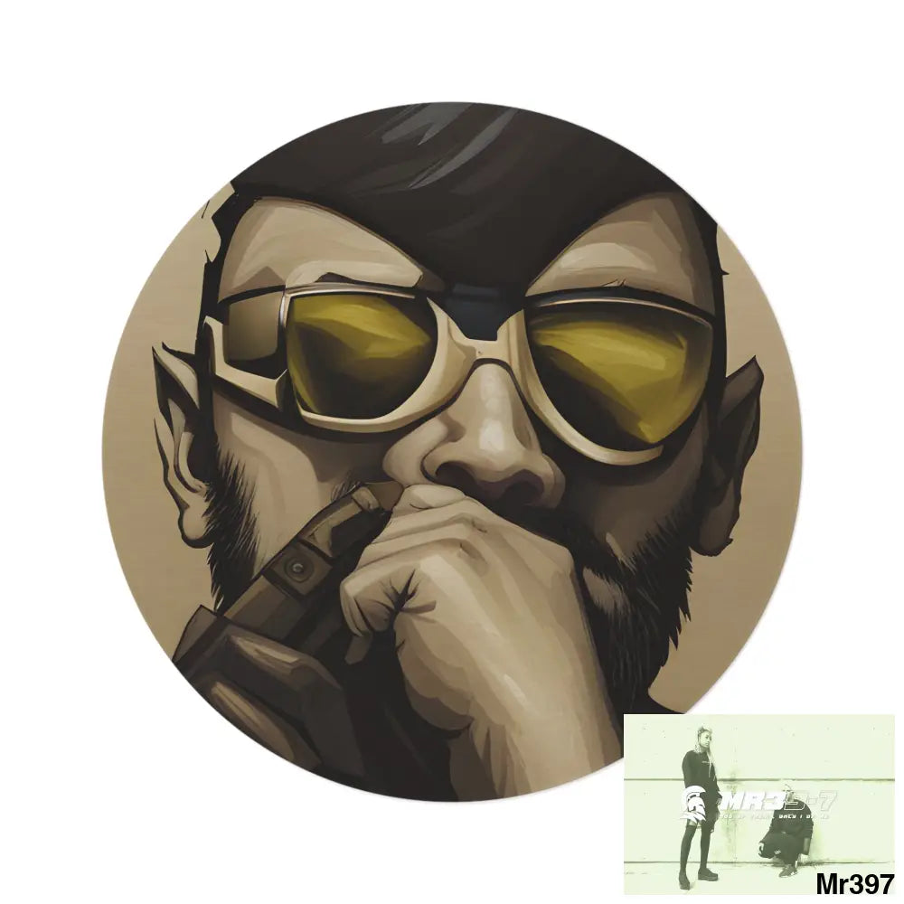 AI VIGILANTE THEMED Round Rug 60’’ × 60’’ Home Decor